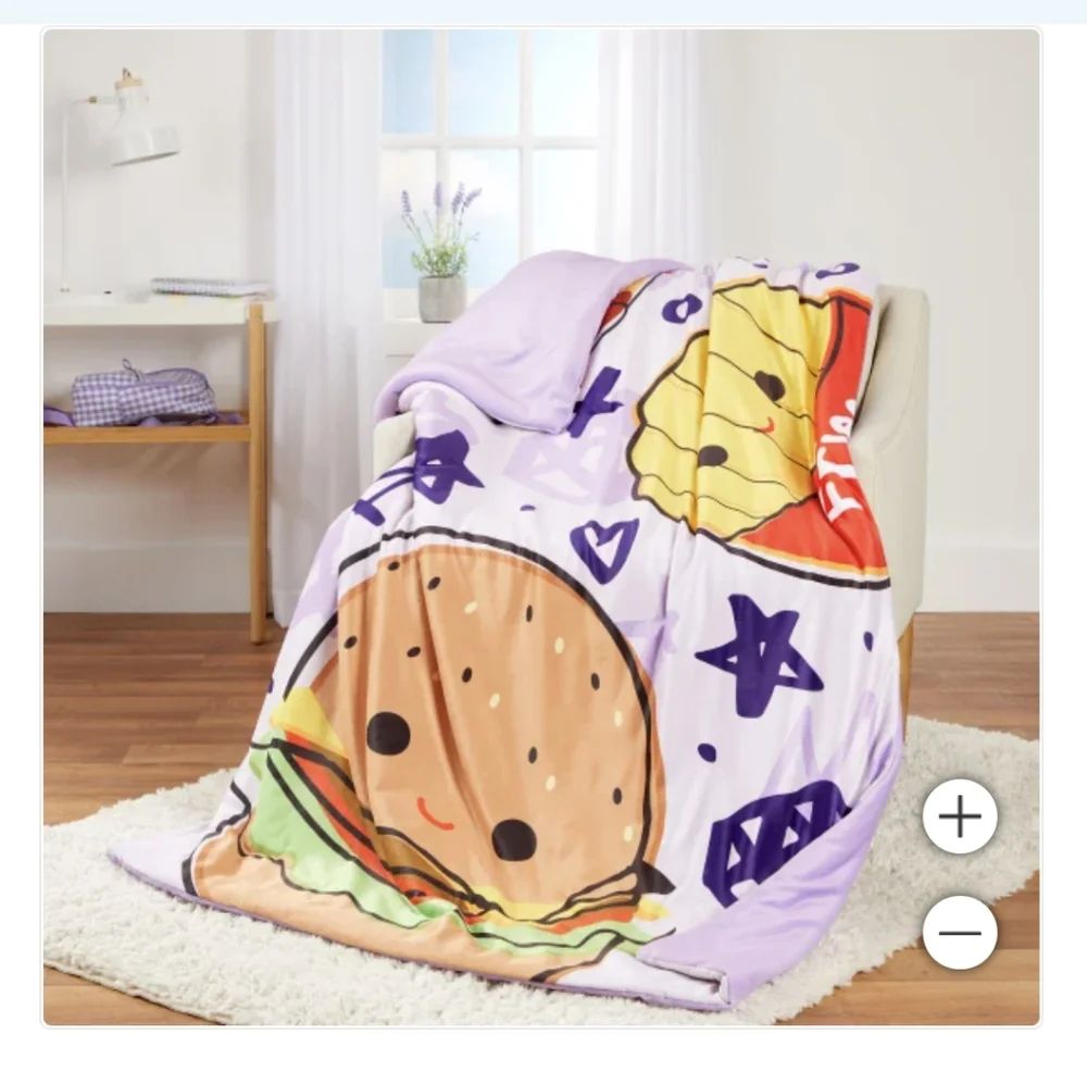 Squishmallows Snuggle Throw Blanket, Just Lunchin, 50"x70",  NWT - Picture 4 of 5